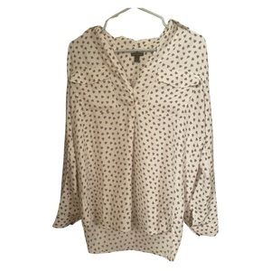 Ann Taylor White Blouse with hearts